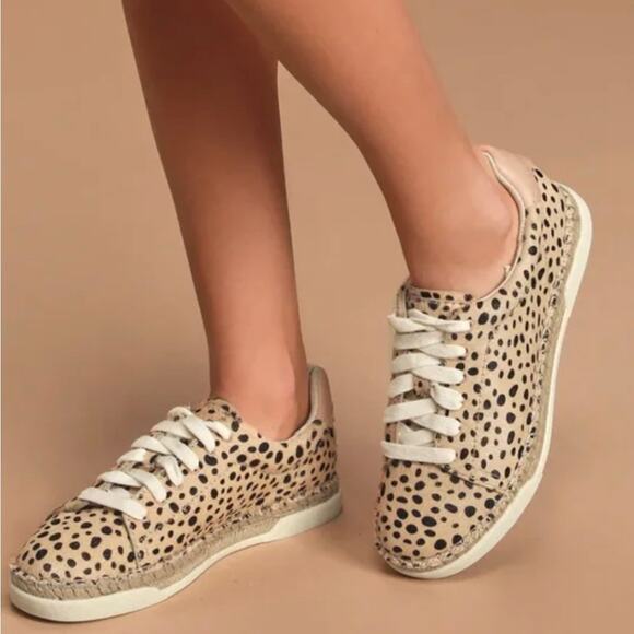 SZ 7 Dolce Vita Madox Leopard Calf Hair Espadrille Sneakers - Picture 1 of 6